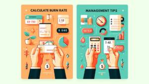 financial infographics on burn rate and management