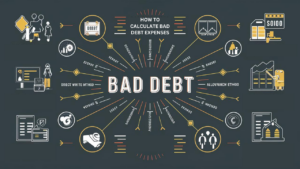 infographic explaining bad debt concepts, calculation methods, and related elements.